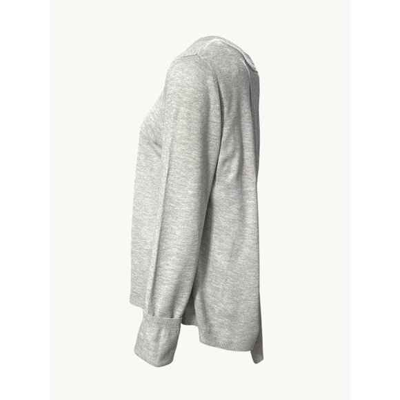 89th and Madison XL Gray Knit Chiffon Back Twist Pullover Lightweight Layer - Picture 3 of 11